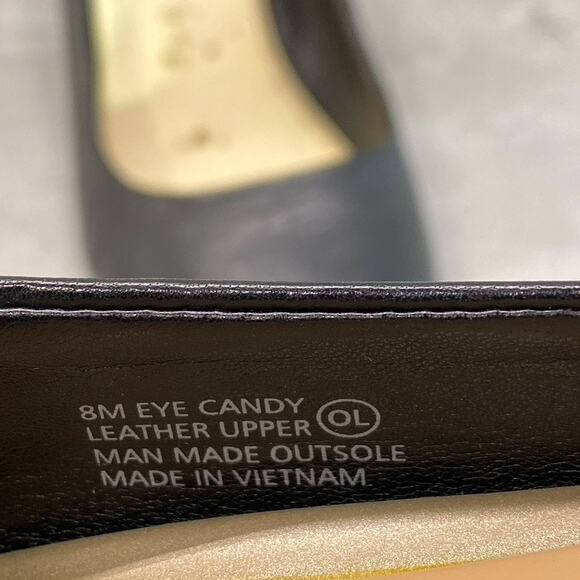 AEROSOLES Women's Black Leather Eye Candy Block Heel Slip-On Pumps SZ 8 - Picture 9 of 9